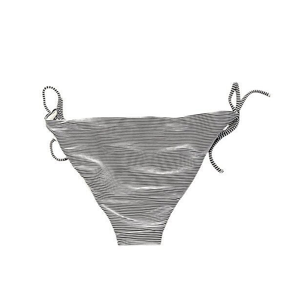 Onia Women’s Bikini Swimsuit Bottom Striped Black/White Tie Sides Size‎ M NEW - Picture 2 of 5